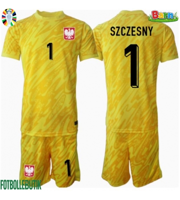 Polen Wojciech Szczesny #1 Målvakt Hemmaställ Barn EM 2024 Kortärmad (+ Korta byxor)